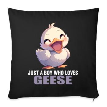 geese goose - Sofa pillowcase 17,3'' x 17,3'' (45 x 45 cm) - black - Front