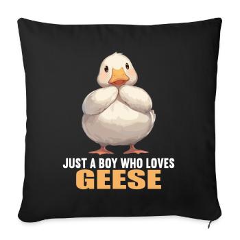 geese goose - Sofa pillowcase 17,3'' x 17,3'' (45 x 45 cm) - black - Front