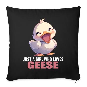 geese goose - Sofa pillowcase 17,3'' x 17,3'' (45 x 45 cm) - black - Front