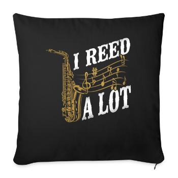 Saxophone Pun I Reed A Lot - Sofa pillowcase 17,3'' x 17,3'' (45 x 45 cm) - black - Front