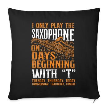 Saxophones Je ne joue que le - Housse de coussin décorative 45 x 45 cm - noir - Devant