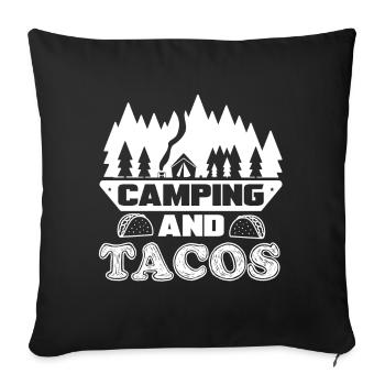 Camping Camping and Tacos - Sofa pillowcase 17,3'' x 17,3'' (45 x 45 cm) - black - Front