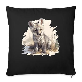Gray Foxes Gray Fox - Sofa pillowcase 17,3'' x 17,3'' (45 x 45 cm) - black - Front