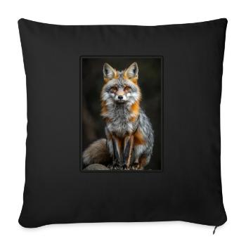 Gray Foxes Gray Fox - Sofa pillowcase 17,3'' x 17,3'' (45 x 45 cm) - black - Front