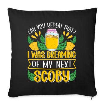 Kombucha Scoby fermented drinks - Sofa pillowcase 17,3'' x 17,3'' (45 x 45 cm) - black - Front