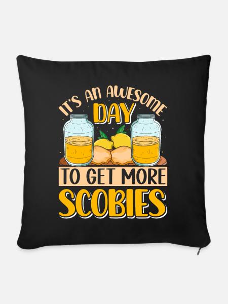 Kombucha Scoby fermented drinks - Sofakissenbezug 45 x 45 cm - Schwarz