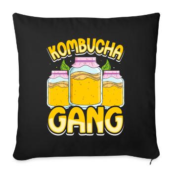 Kombucha Scoby fermented drinks - Sofa pillowcase 17,3'' x 17,3'' (45 x 45 cm) - black - Front