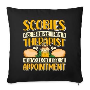 Boissons fermentées Kombucha Scoby - Housse de coussin décorative 45 x 45 cm - noir - Devant