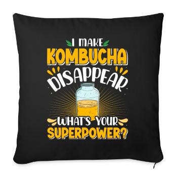 Boissons fermentées Kombucha Scoby - Housse de coussin décorative 45 x 45 cm - noir - Devant