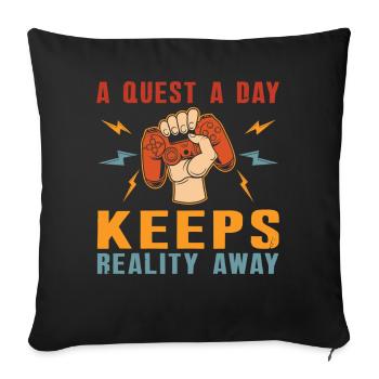 Play Gamer A Quest A Day - Sofa pillowcase 17,3'' x 17,3'' (45 x 45 cm) - black - Front