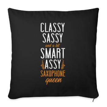 Saxophone Classy Sassy And A Bit - Sofakissenbezug 45 x 45 cm - Schwarz - Vorne