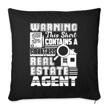 Real Estate Smartass Real Estate Agent - Sofa pillowcase 17,3'' x 17,3'' (45 x 45 cm) - black - Front