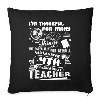 Thank For Being A 4th Grade Teacher - Sofa pillowcase 17,3'' x 17,3'' (45 x 45 cm) - black - Front
