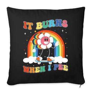 Drôle de dire « Ça brûle quand je fais » ! - Housse de coussin décorative 45 x 45 cm - noir - Devant