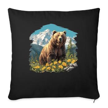 grizzly bears Grizzly bear - Sofa pillowcase 17,3'' x 17,3'' (45 x 45 cm) - black - Front