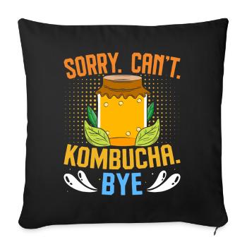 Boissons fermentées Kombucha Scoby - Housse de coussin décorative 45 x 45 cm - noir - Devant