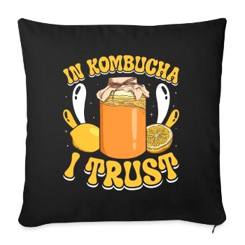 Boissons fermentées Kombucha Scoby - Housse de coussin décorative 45 x 45 cm - noir - Devant