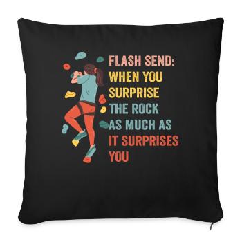 Boulderer Flash Send Bloc - Housse de coussin décorative 45 x 45 cm - noir - Devant