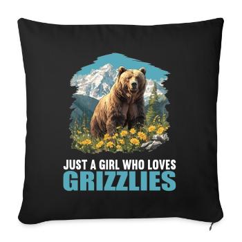 grizzly bears Grizzly bear - Sofa pillowcase 17,3'' x 17,3'' (45 x 45 cm) - black - Front