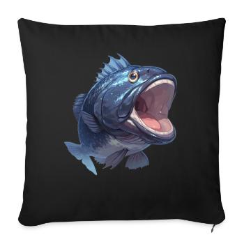 mérou mérou - Housse de coussin décorative 45 x 45 cm - noir - Devant