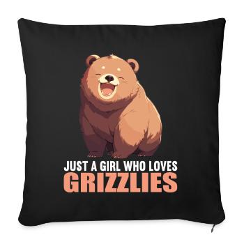 grizzly bears Grizzly bear - Sofa pillowcase 17,3'' x 17,3'' (45 x 45 cm) - black - Front