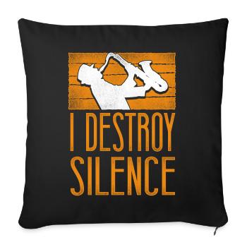 Saxophones I Destroy Silence - Housse de coussin décorative 45 x 45 cm - noir - Devant