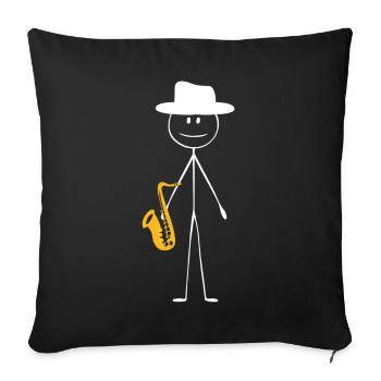 Saxophone Saxophone Guy - Housse de coussin décorative 45 x 45 cm - noir - Devant