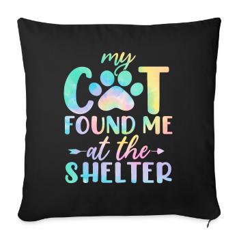 Mon chat m’a trouvé au refuge Cat Tie Dye Kitten - Housse de coussin décorative 45 x 45 cm - noir - Devant