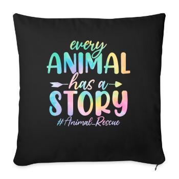 Chaque animal a une histoire Funny Tie Dye Animal - Housse de coussin décorative 45 x 45 cm - noir - Devant
