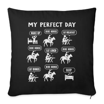 My Perfect Day Junge Pferde reiten - Sofakissenbezug 45 x 45 cm - Schwarz - Vorne