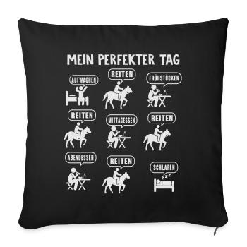 My Perfect Day Junge Pferde reiten - Sofakissenbezug 45 x 45 cm - Schwarz - Vorne