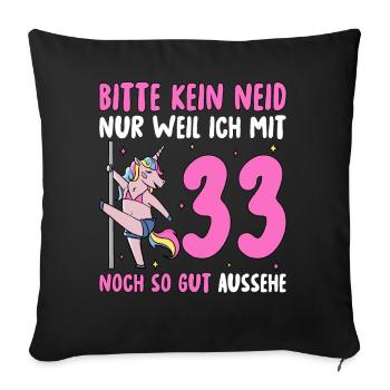 Please No Envy 33 Birthday - Sofa pillowcase 17,3'' x 17,3'' (45 x 45 cm) - black - Front