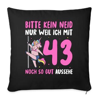 Please No Envy 43 Birthday - Sofa pillowcase 17,3'' x 17,3'' (45 x 45 cm) - black - Front