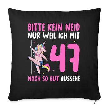 Please No Envy 47 Birthday - Sofa pillowcase 17,3'' x 17,3'' (45 x 45 cm) - black - Front