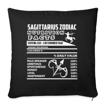 Sagittarius Zodiac Nutrition Facts Horoscope - Sofa pillowcase 17,3'' x 17,3'' (45 x 45 cm) - black - Front