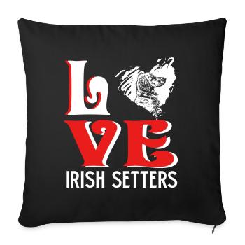 Love Irish Setter - Sofa pillowcase 17,3'' x 17,3'' (45 x 45 cm) - black - Front