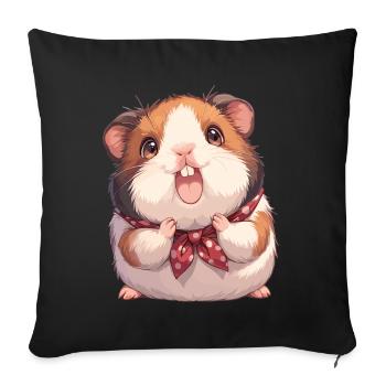 guinea pigs - Sofa pillowcase 17,3'' x 17,3'' (45 x 45 cm) - black - Front