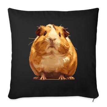 guinea pigs - Sofa pillowcase 17,3'' x 17,3'' (45 x 45 cm) - black - Front