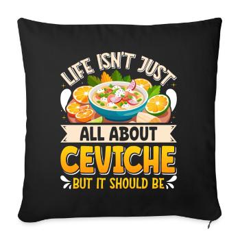 Seafood Peruvian Ceviche - Sofakissenbezug 45 x 45 cm - Schwarz - Vorne