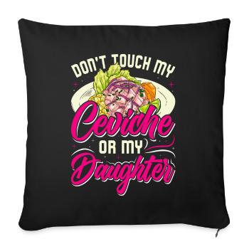Seafood Peruvian Ceviche - Sofakissenbezug 45 x 45 cm - Schwarz - Vorne
