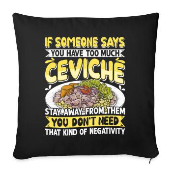 Seafood Peruvian Ceviche - Sofakissenbezug 45 x 45 cm - Schwarz - Vorne