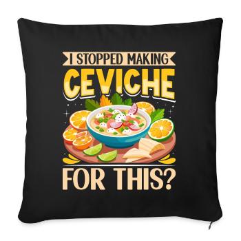 Seafood Peruvian Ceviche - Sofakissenbezug 45 x 45 cm - Schwarz - Vorne