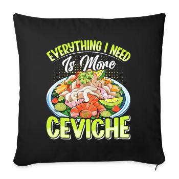 Seafood Peruvian Ceviche - Sofakissenbezug 45 x 45 cm - Schwarz - Vorne