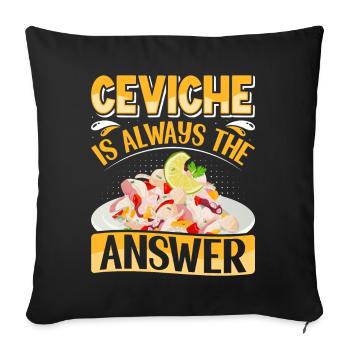 Seafood Peruvian Ceviche - Sofakissenbezug 45 x 45 cm - Schwarz - Vorne