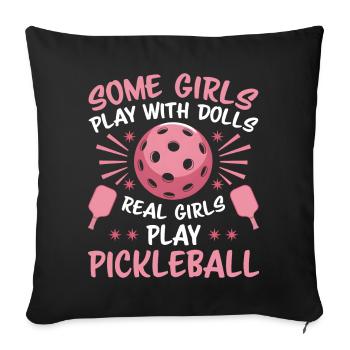 Pickleball Saying Girl Joke Pickleball Gift - Sofa pillowcase 17,3'' x 17,3'' (45 x 45 cm) - black - Front