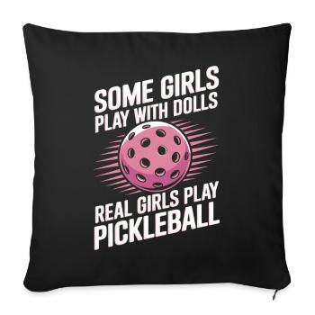 Pickleball Saying Girl Joke Pickleball Gift - Sofa pillowcase 17,3'' x 17,3'' (45 x 45 cm) - black - Front