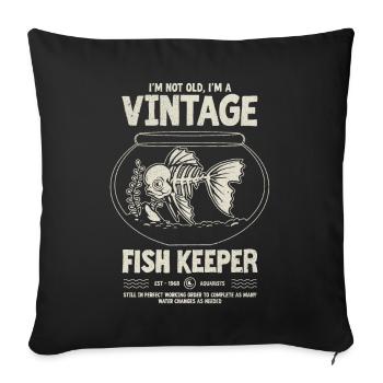 Vintage Fish Keeper Tropical Fish Birthday 1968 - Sofa pillowcase 17,3'' x 17,3'' (45 x 45 cm) - black - Front