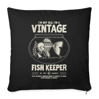 Vintage Fish Keeper Tropical Fish Birthday 1977 - Sofa pillowcase 17,3'' x 17,3'' (45 x 45 cm) - black - Front