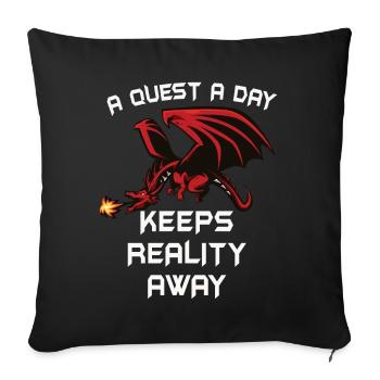 Play Gamer A Quest A Day - Sofa pillowcase 17,3'' x 17,3'' (45 x 45 cm) - black - Front