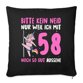 Please No Envy 58 Birthday - Sofa pillowcase 17,3'' x 17,3'' (45 x 45 cm) - black - Front